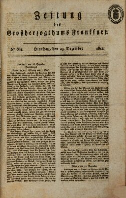 Zeitung des Großherzogthums Frankfurt (Frankfurter Ober-Post-Amts-Zeitung) Dienstag 29. Dezember 1812