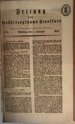 Zeitung des Großherzogthums Frankfurt (Frankfurter Ober-Post-Amts-Zeitung) Montag 1. Februar 1813