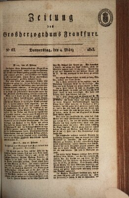 Zeitung des Großherzogthums Frankfurt (Frankfurter Ober-Post-Amts-Zeitung) Donnerstag 4. März 1813