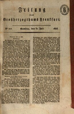 Zeitung des Großherzogthums Frankfurt (Frankfurter Ober-Post-Amts-Zeitung) Samstag 31. Juli 1813