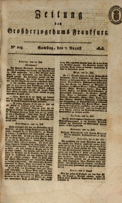 Zeitung des Großherzogthums Frankfurt (Frankfurter Ober-Post-Amts-Zeitung) Samstag 7. August 1813