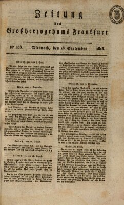 Zeitung des Großherzogthums Frankfurt (Frankfurter Ober-Post-Amts-Zeitung) Mittwoch 15. September 1813