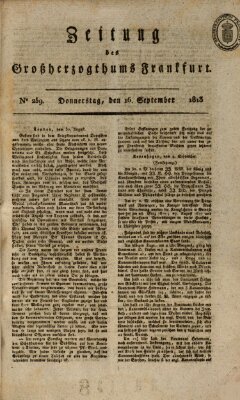 Zeitung des Großherzogthums Frankfurt (Frankfurter Ober-Post-Amts-Zeitung) Donnerstag 16. September 1813