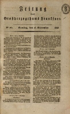 Zeitung des Großherzogthums Frankfurt (Frankfurter Ober-Post-Amts-Zeitung) Samstag 18. September 1813