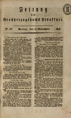 Zeitung des Großherzogthums Frankfurt (Frankfurter Ober-Post-Amts-Zeitung) Montag 20. September 1813