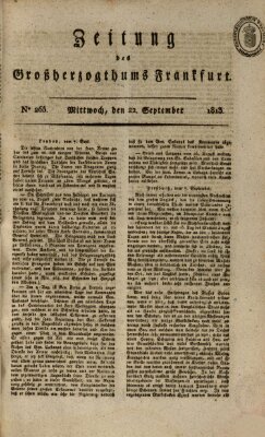 Zeitung des Großherzogthums Frankfurt (Frankfurter Ober-Post-Amts-Zeitung) Mittwoch 22. September 1813