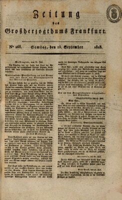 Zeitung des Großherzogthums Frankfurt (Frankfurter Ober-Post-Amts-Zeitung) Samstag 25. September 1813