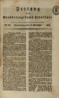 Zeitung des Großherzogthums Frankfurt (Frankfurter Ober-Post-Amts-Zeitung) Donnerstag 25. November 1813