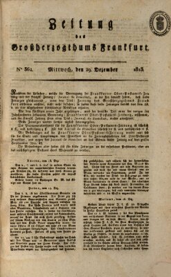 Zeitung des Großherzogthums Frankfurt (Frankfurter Ober-Post-Amts-Zeitung) Mittwoch 29. Dezember 1813