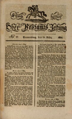 Frankfurter Ober-Post-Amts-Zeitung Donnerstag 24. März 1814