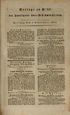 Frankfurter Ober-Post-Amts-Zeitung Freitag 2. September 1814