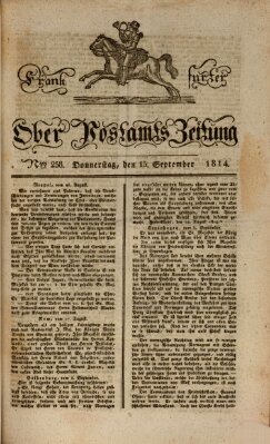 Frankfurter Ober-Post-Amts-Zeitung Donnerstag 15. September 1814