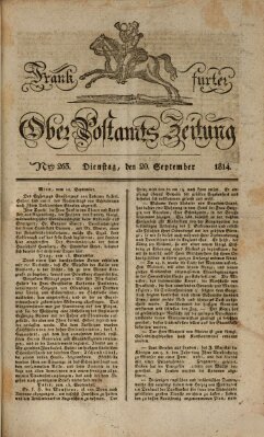 Frankfurter Ober-Post-Amts-Zeitung Dienstag 20. September 1814