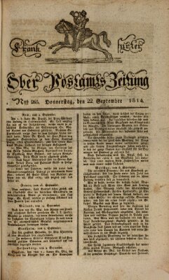 Frankfurter Ober-Post-Amts-Zeitung Donnerstag 22. September 1814