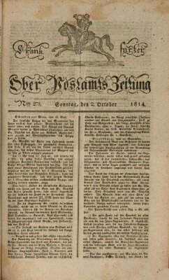 Frankfurter Ober-Post-Amts-Zeitung Sonntag 2. Oktober 1814