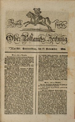 Frankfurter Ober-Post-Amts-Zeitung Donnerstag 17. November 1814