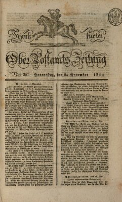 Frankfurter Ober-Post-Amts-Zeitung Donnerstag 24. November 1814