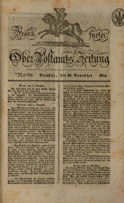 Frankfurter Ober-Post-Amts-Zeitung Dienstag 29. November 1814