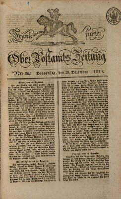 Frankfurter Ober-Post-Amts-Zeitung Donnerstag 29. Dezember 1814