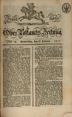 Frankfurter Ober-Post-Amts-Zeitung Donnerstag 23. Februar 1815