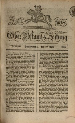 Frankfurter Ober-Post-Amts-Zeitung Donnerstag 20. Juli 1815