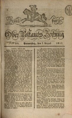 Frankfurter Ober-Post-Amts-Zeitung Donnerstag 3. August 1815