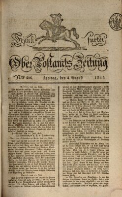 Frankfurter Ober-Post-Amts-Zeitung Freitag 4. August 1815