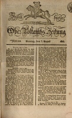 Frankfurter Ober-Post-Amts-Zeitung Montag 7. August 1815