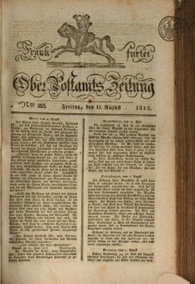 Frankfurter Ober-Post-Amts-Zeitung Freitag 11. August 1815