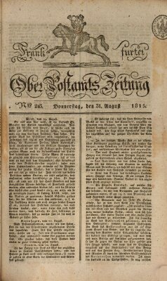 Frankfurter Ober-Post-Amts-Zeitung Donnerstag 31. August 1815