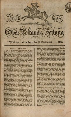 Frankfurter Ober-Post-Amts-Zeitung Samstag 2. September 1815