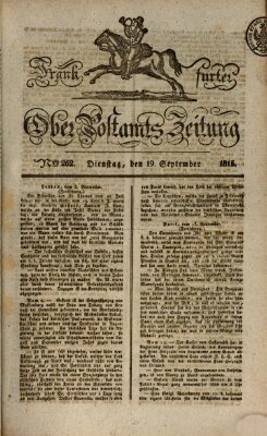 Frankfurter Ober-Post-Amts-Zeitung Dienstag 19. September 1815