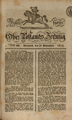 Frankfurter Ober-Post-Amts-Zeitung Mittwoch 20. September 1815