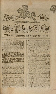 Frankfurter Ober-Post-Amts-Zeitung Donnerstag 28. September 1815