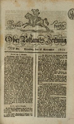 Frankfurter Ober-Post-Amts-Zeitung Dienstag 28. November 1815