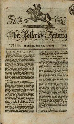 Frankfurter Ober-Post-Amts-Zeitung Samstag 2. Dezember 1815