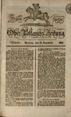 Frankfurter Ober-Post-Amts-Zeitung Montag 18. Dezember 1815