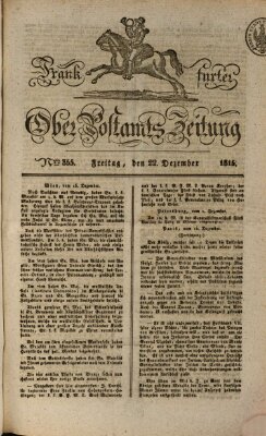 Frankfurter Ober-Post-Amts-Zeitung Freitag 22. Dezember 1815