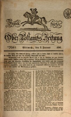 Frankfurter Ober-Post-Amts-Zeitung Mittwoch 3. Januar 1816