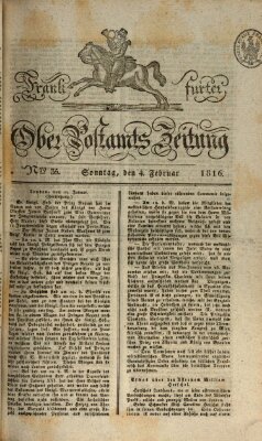 Frankfurter Ober-Post-Amts-Zeitung Sonntag 4. Februar 1816