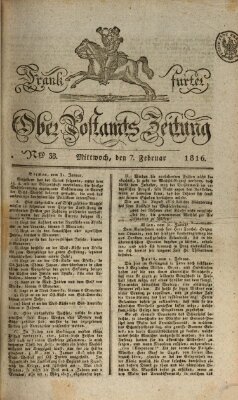 Frankfurter Ober-Post-Amts-Zeitung Mittwoch 7. Februar 1816