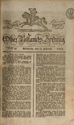 Frankfurter Ober-Post-Amts-Zeitung Mittwoch 14. Februar 1816