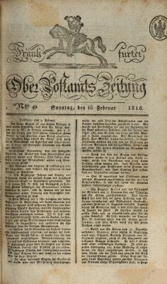 Frankfurter Ober-Post-Amts-Zeitung Sonntag 18. Februar 1816