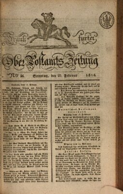 Frankfurter Ober-Post-Amts-Zeitung Sonntag 25. Februar 1816