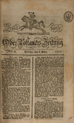 Frankfurter Ober-Post-Amts-Zeitung Freitag 8. März 1816