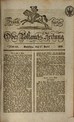 Frankfurter Ober-Post-Amts-Zeitung Samstag 27. April 1816