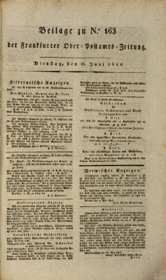 Frankfurter Ober-Post-Amts-Zeitung Dienstag 11. Juni 1816