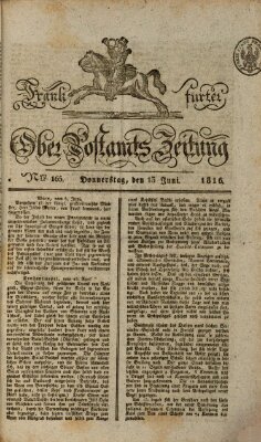 Frankfurter Ober-Post-Amts-Zeitung Donnerstag 13. Juni 1816