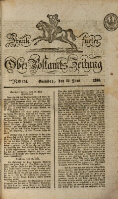 Frankfurter Ober-Post-Amts-Zeitung Samstag 22. Juni 1816