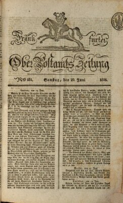 Frankfurter Ober-Post-Amts-Zeitung Samstag 29. Juni 1816